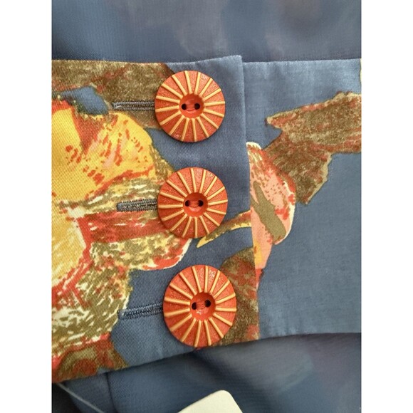 Anthropologie Maeve Floral Dress Size 4 Blue Silk Cotton Blend Open Back New - Picture 9 of 16